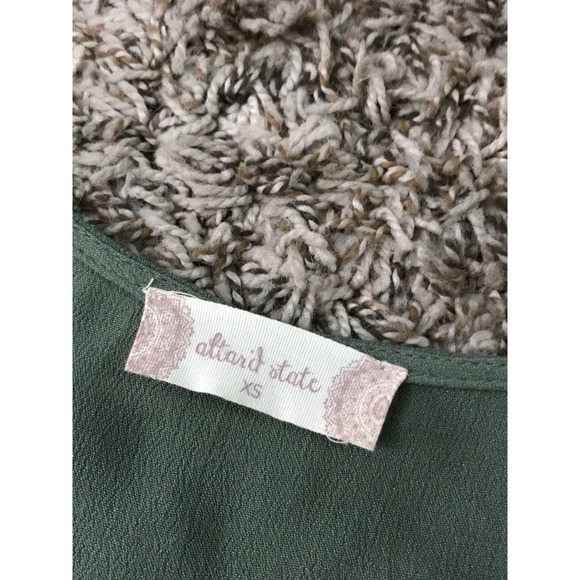 Altar’d State NWT button down, ruffle hem, olive green maxi dress - Picture 8 of 11